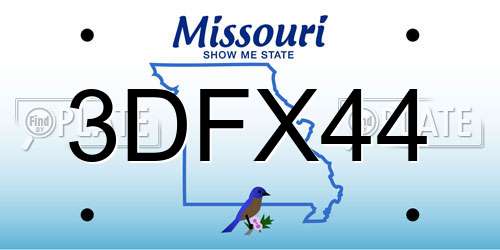 3DFX44 Missouri License Plate