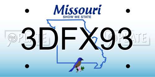 3DFX93 Missouri License Plate
