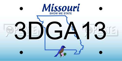 3DGA13 Missouri License Plate