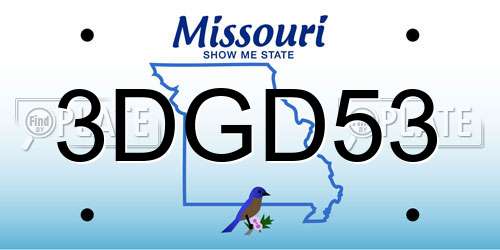 3DGD53 Missouri License Plate