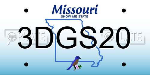 3DGS20 Missouri License Plate