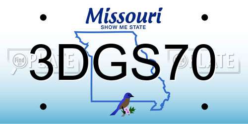 3DGS70 Missouri License Plate