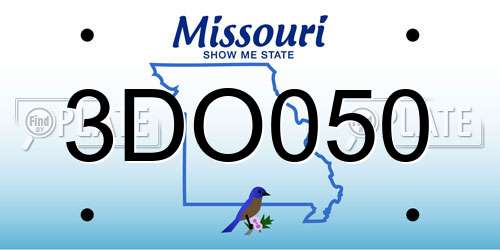 3DO050 Missouri License Plate