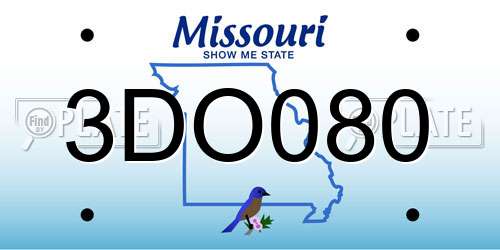3DO080 Missouri License Plate