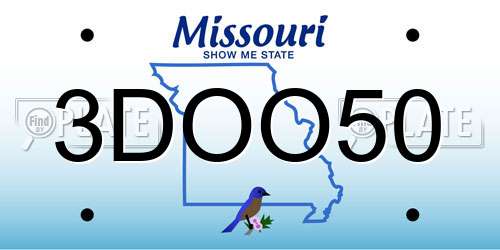 3DOO50 Missouri License Plate