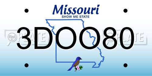 3DOO80 Missouri License Plate