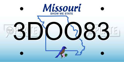 3DOO83 Missouri License Plate