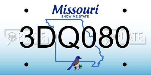 3DQ080 Missouri License Plate