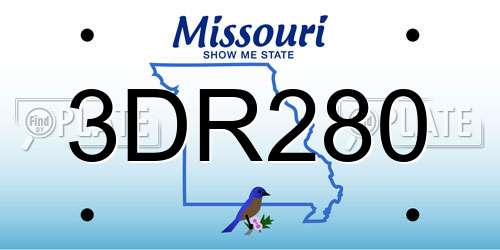 3DR280 Missouri License Plate