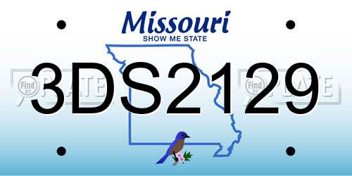 3DS2129 Missouri License Plate