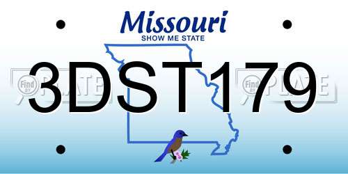 3DST179 Missouri License Plate