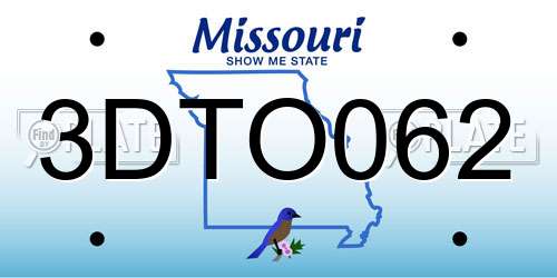 3DTO062 Missouri License Plate