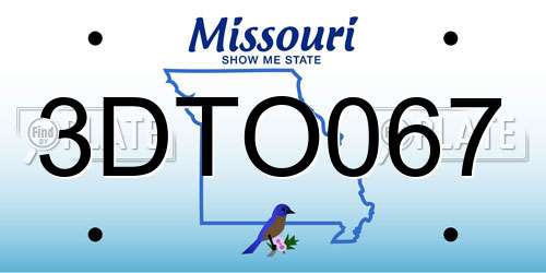 3DTO067 Missouri License Plate
