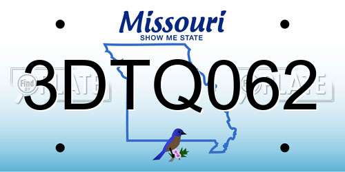 3DTQ062 Missouri License Plate