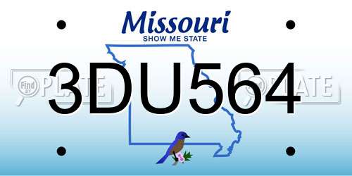 3DU564 Missouri License Plate