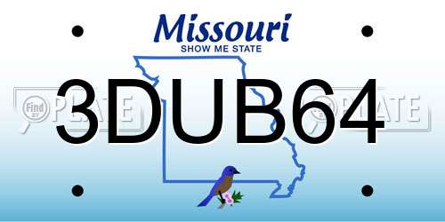 3DUB64 Missouri License Plate