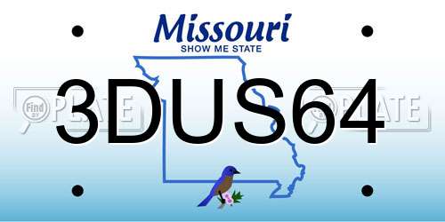 3DUS64 Missouri License Plate