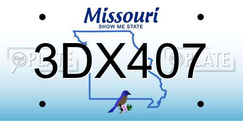 3DX407 Missouri License Plate