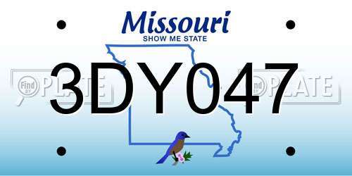 3DY047 Missouri License Plate