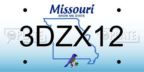 3DZX12 Missouri License Plate