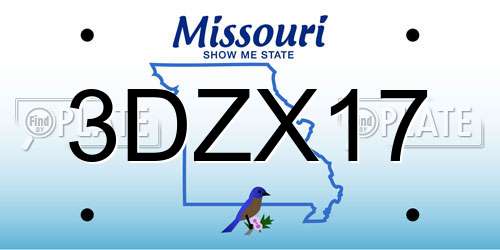 3DZX17 Missouri License Plate