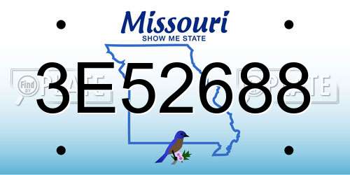 3E52688 Missouri License Plate