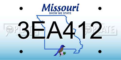 3EA412 Missouri License Plate