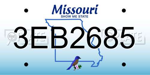 3EB2685 Missouri License Plate