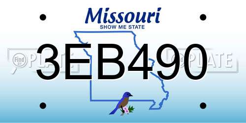 3EB490 Missouri License Plate