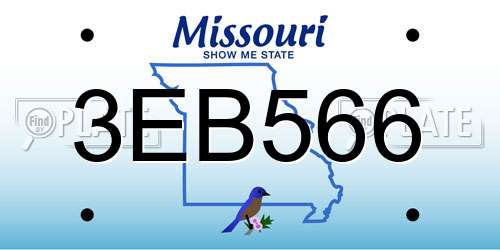 3EB566 Missouri License Plate