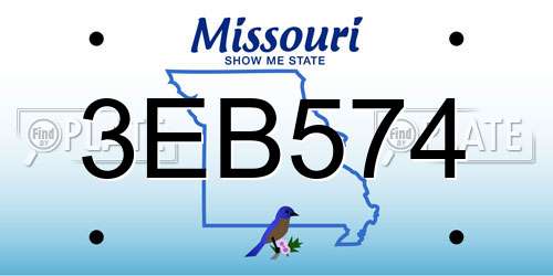 3EB574 Missouri License Plate