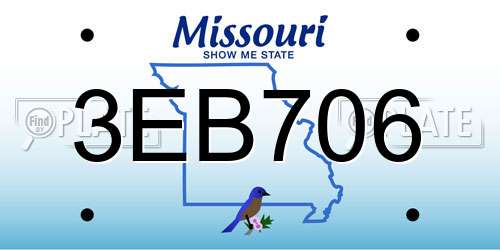 3EB706 Missouri License Plate