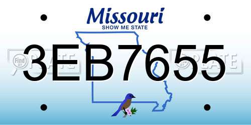 3EB7655 Missouri License Plate