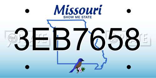 3EB7658 Missouri License Plate