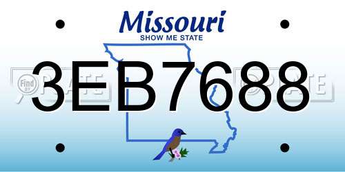 3EB7688 Missouri License Plate