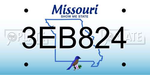 3EB824 Missouri License Plate