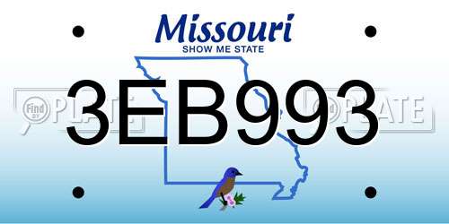 3EB993 Missouri License Plate