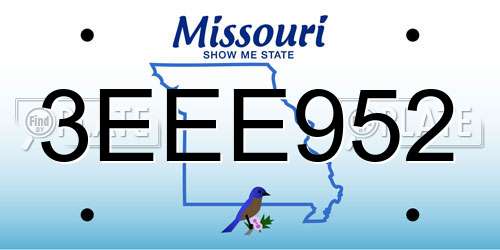 3EEE952 Missouri License Plate