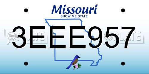 3EEE957 Missouri License Plate