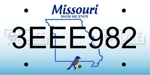 3EEE982 Missouri License Plate
