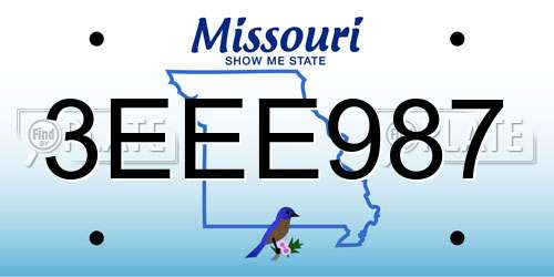 3EEE987 Missouri License Plate