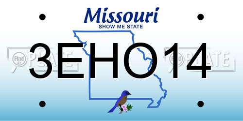 3EHO14 Missouri License Plate