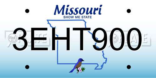 3EHT900 Missouri License Plate