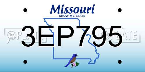 3EP795 Missouri License Plate