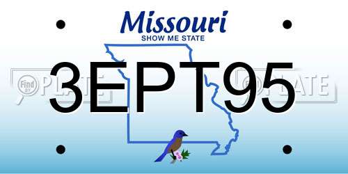 3EPT95 Missouri License Plate
