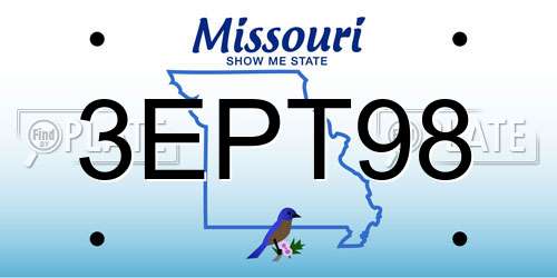 3EPT98 Missouri License Plate