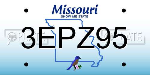 3EPZ95 Missouri License Plate