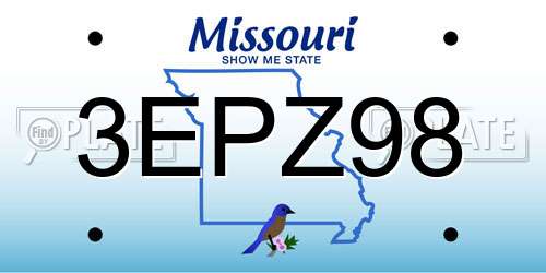3EPZ98 Missouri License Plate