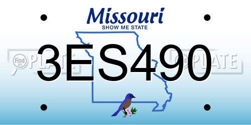 3ES490 Missouri License Plate