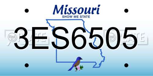 3ES6505 Missouri License Plate